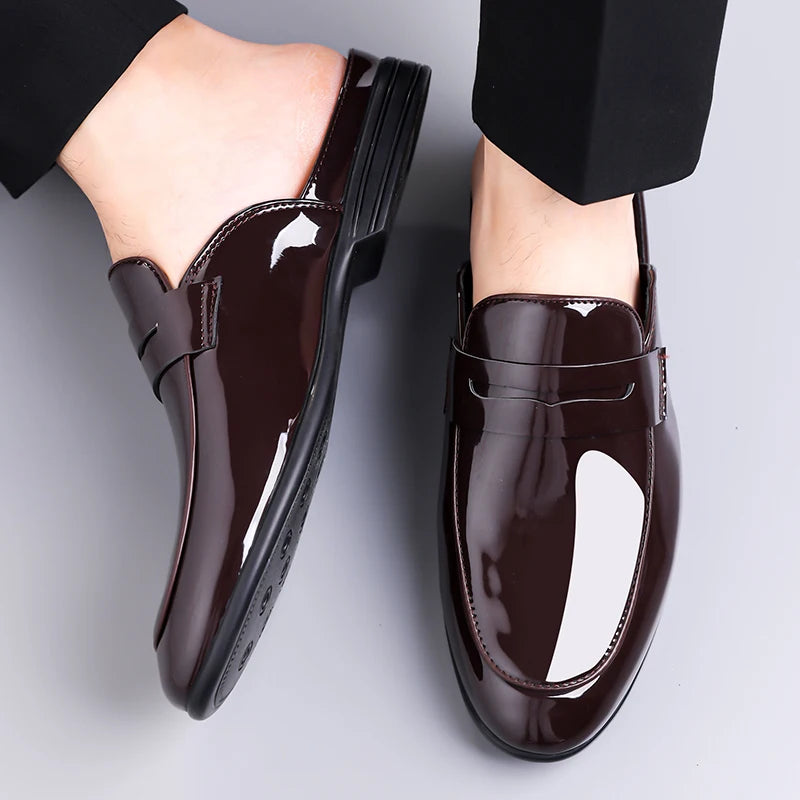Summer and Spring Men's Leather Shoes Minimalist and high-quality casual style Fashion Street Comfortable daily shoes Black