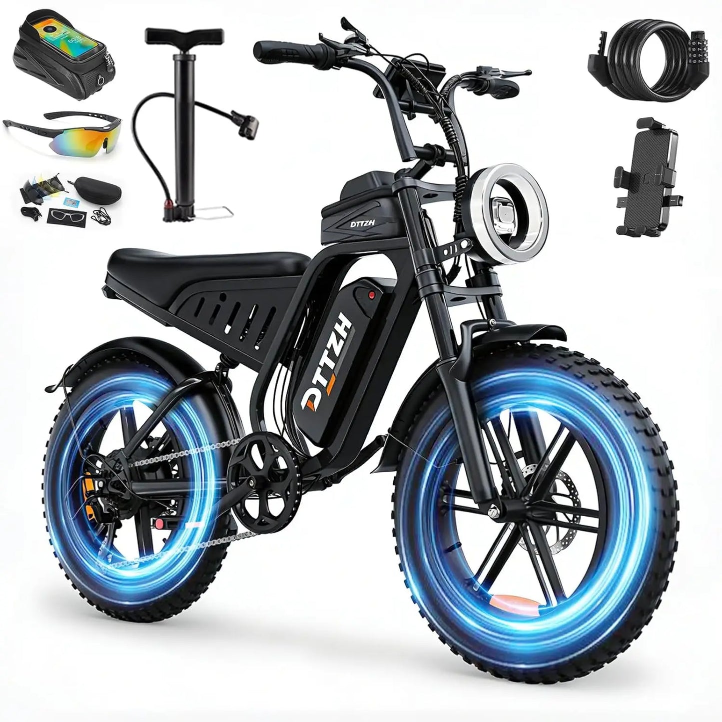 Electric Bike with NFC & Password Unlock, 4000/2000/1500W, 50/40/33MPH, 60V 30Ah, 48V 15/25Ah E-Bike, 100-60 Miles, Customized