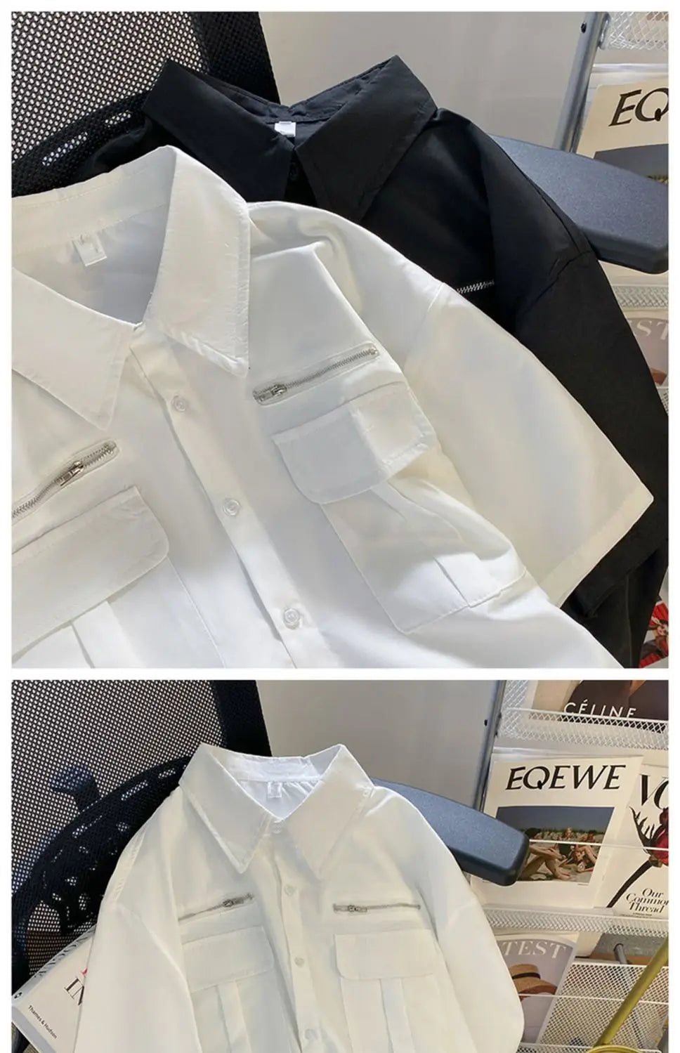 Working Short-sleeved Shirt Men's Summer High Street Niche High-end Design American Handsome Loose Casual Jacket