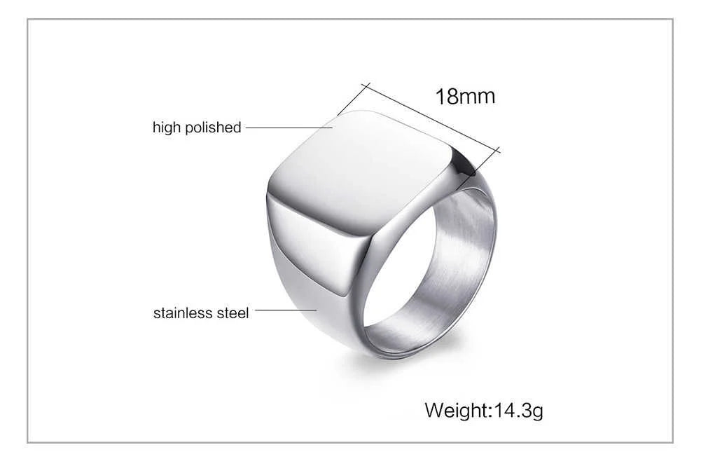 Vnox 18mm Signet Ring For Men Women, The Zodiac 12 Horoscope Constellation Sign Finger Band, Stainless Steel Aries Punk Ring
