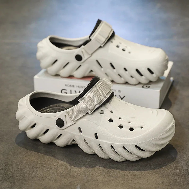 Summer New Men's Fashionable Versatile Sandals  Anti Slip and Wear-resistant Shoes Thick Soled Soft Soled Slippers Breathable