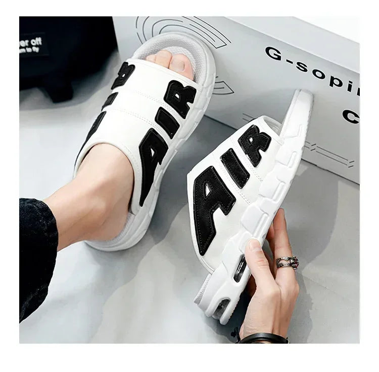 Men's Slippers 2025 Summer New Casual Slippers Fashion Air Cushion Sports Slippers for Men Non Slip Beach Shoes Designer Slides