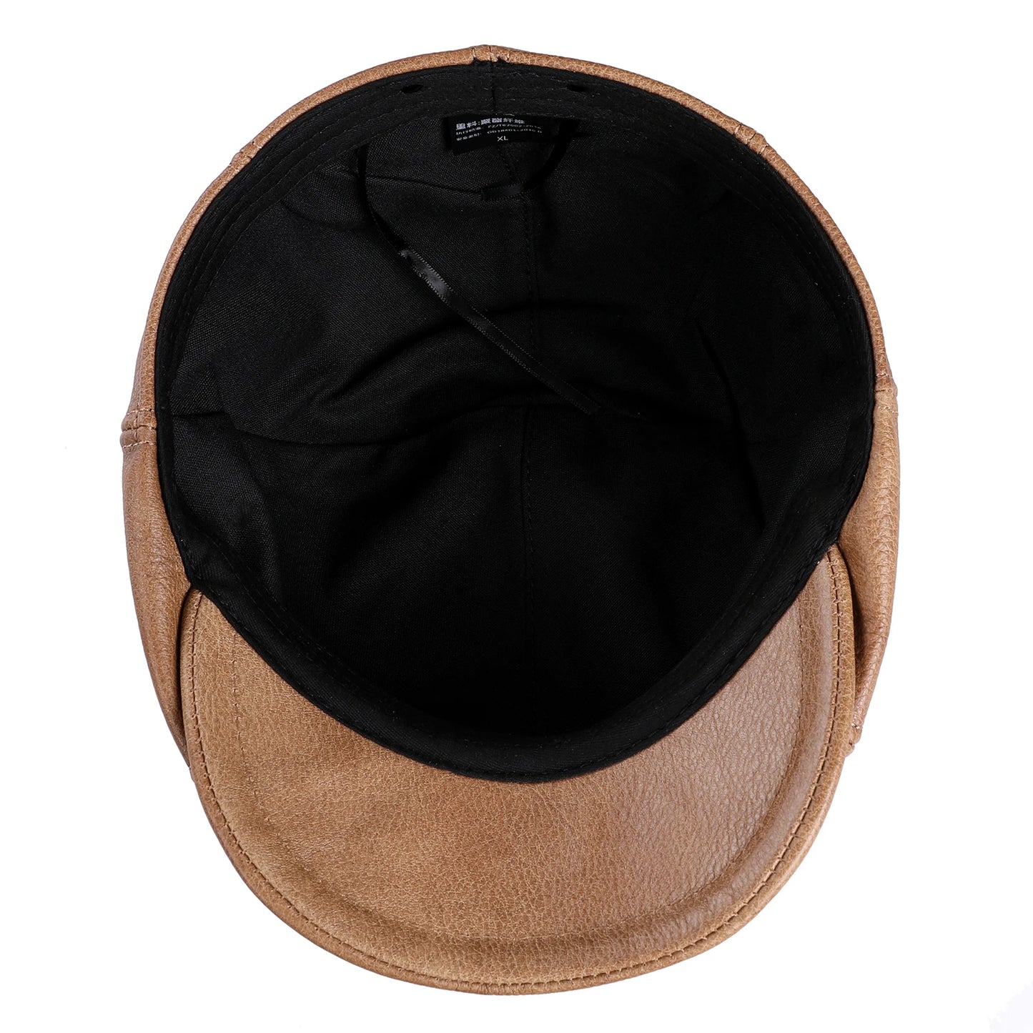 BOONJOVIA Men's Newsboy Flat Cap 100% Genuine Cowhide Leather Gatsby Ivy Golf Cabbie Driving Hat 8 Panels Classic Design