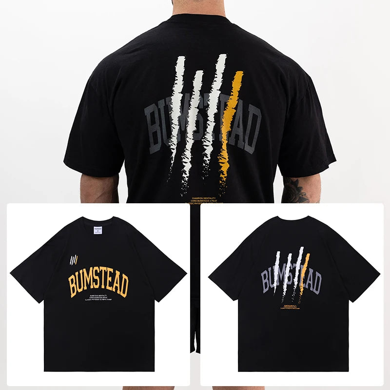 New Gym Fitness T-shirt Loose Oversized Cotton Men Short Sleeves Bodybuilding Sports Tees Summer Training Workout Jogging Tops