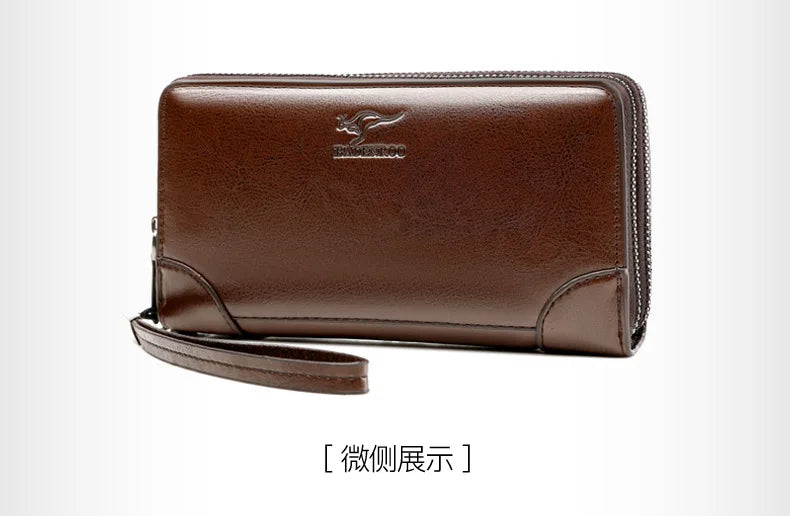 High Quality Pu Leather Wallet Men's Long Zipper Wallet for Men RFID Blocking Business Clutch Bag Credit Card Holder Man Purse