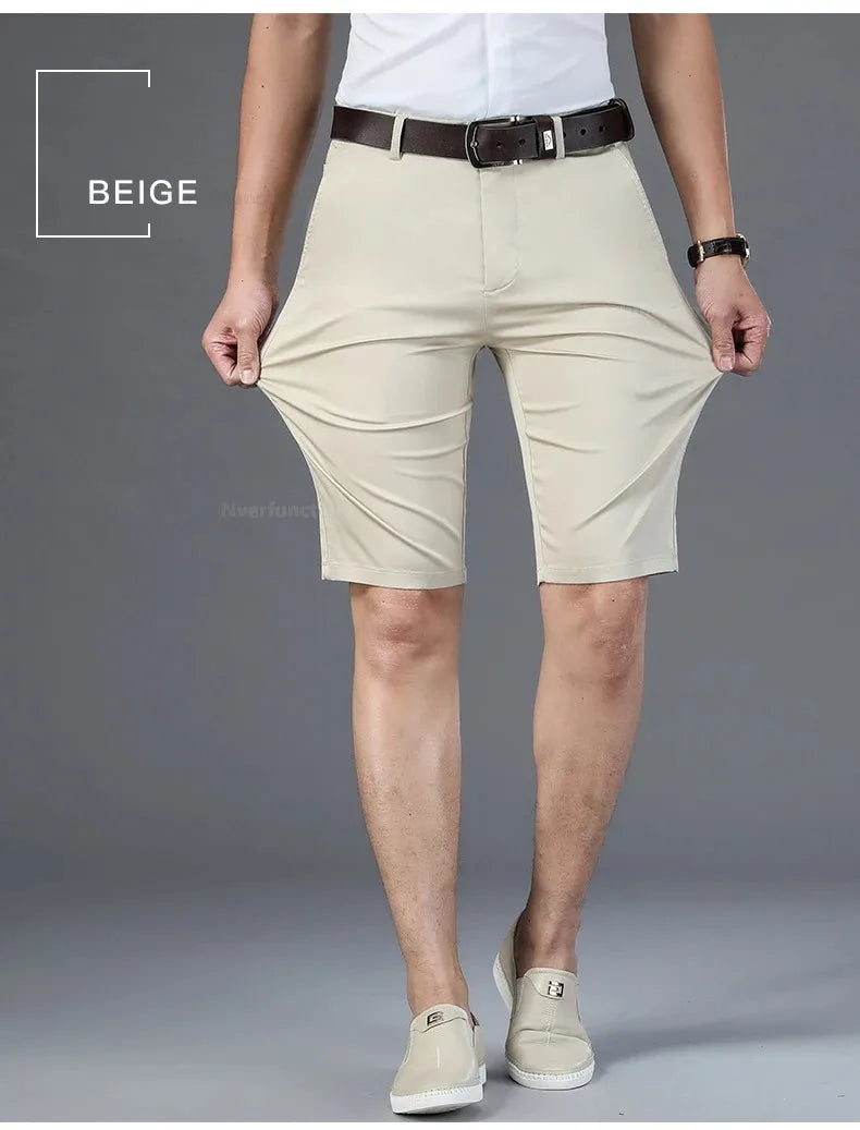 Men Shorts Summer New Knee Length Cotton Business Casual Pants Classic Brand Comfortable Clothing Shorts Male Boardshorts