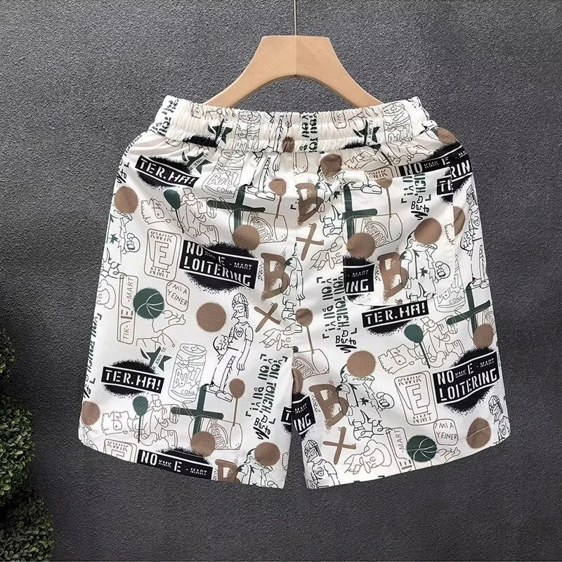 Hip Hop Men's Sports Shorts Summer Fashion White Short Pants Harajuku High Street Men's Clothing Casual Shorts Streetwear 2024