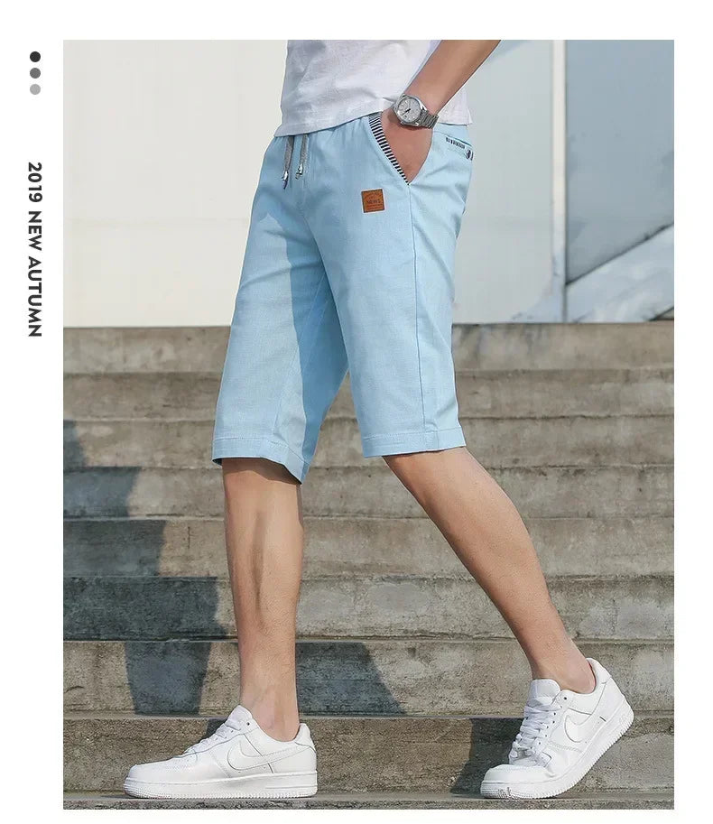 Sport Shorts Man Summer Men's Casual Cotton Linen Shorts Beach Short Pants Male Bermudas Trend Breeches Casual Classic Brand
