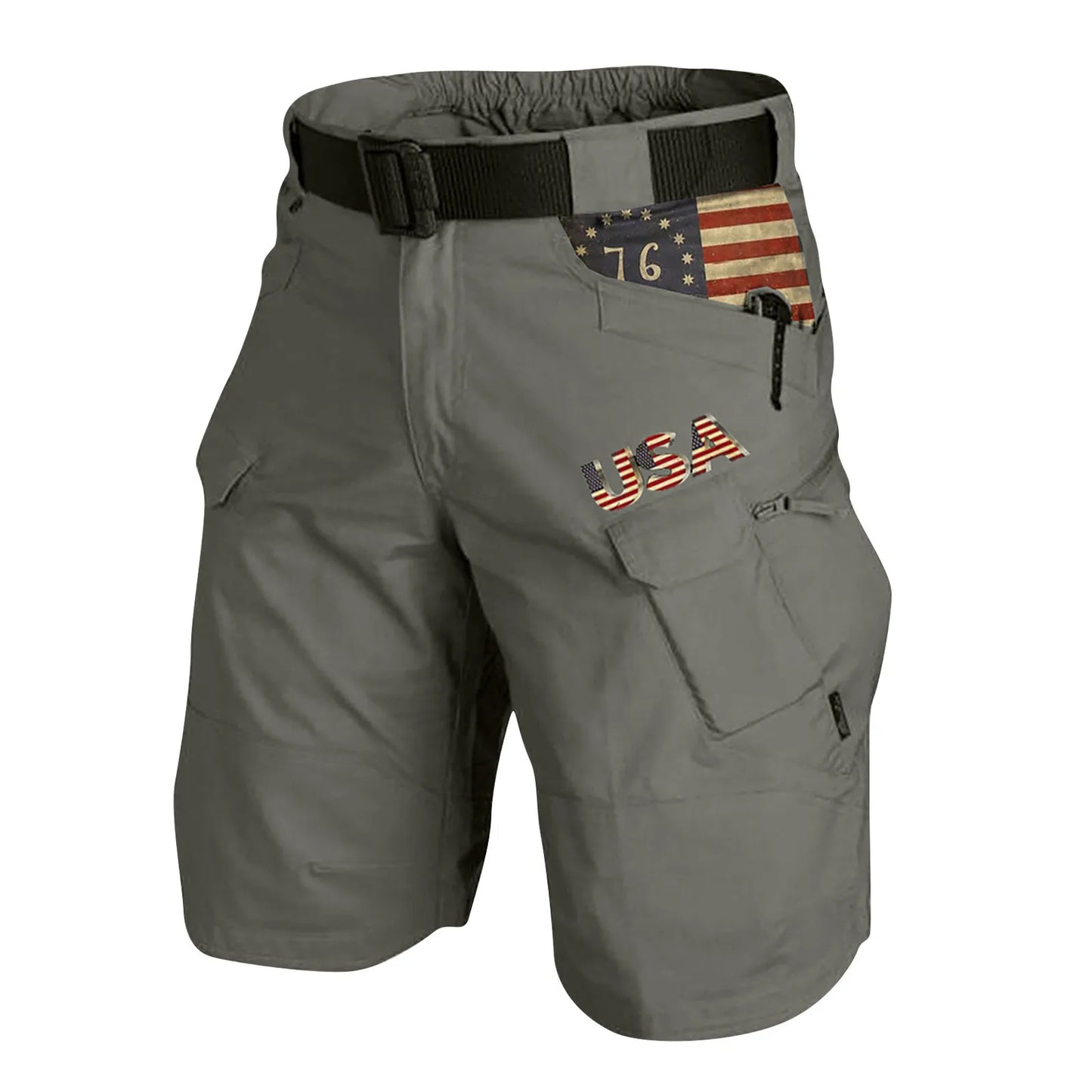 Men's Cargo Shorts Cotton Linen Wear-resisting Multi-Pockets printing shorts Casual Outdoors Loose Hiking Trekking Sweatpants