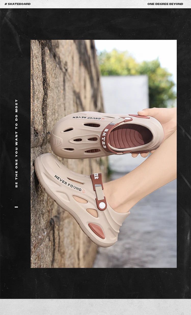 Men's Outdoor Sandals Sport Slippers Beach Slides Breathable Clogs Men Women Casual Garden Shoes Non-slip Men Outdoor Sandals