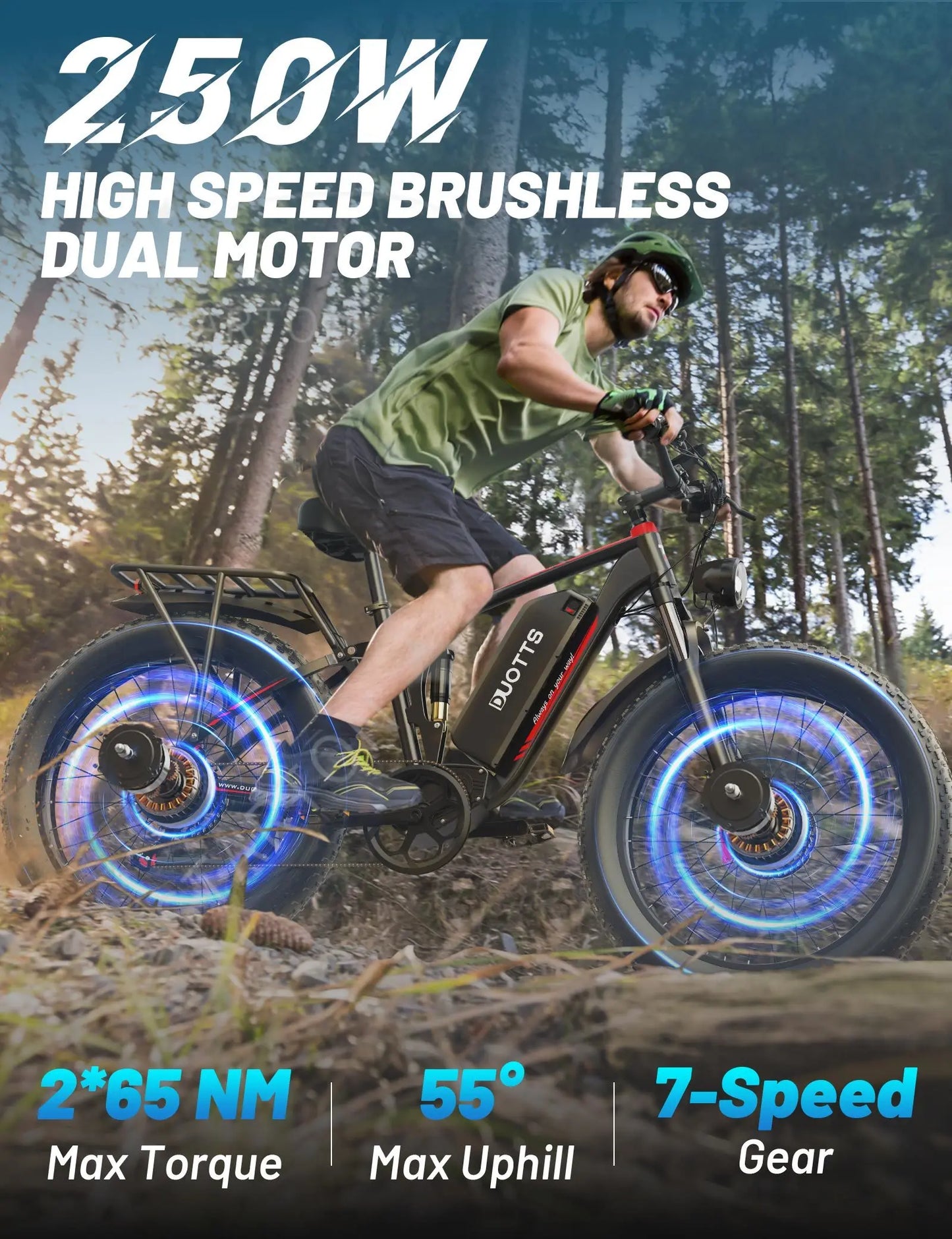 EU   S26 Dual Motor Electric Bicycle Fat Tire 48V 20AH Battery Ebike All Terrain Mountain Bike