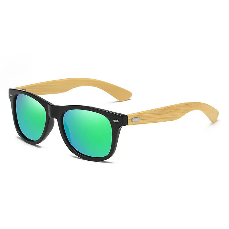 Bamboo Wood Square Sunglasses Brand Design Men Women Coating Mirror Sun Glasses Retro Glasses UV400 Shades Gafas De Sol