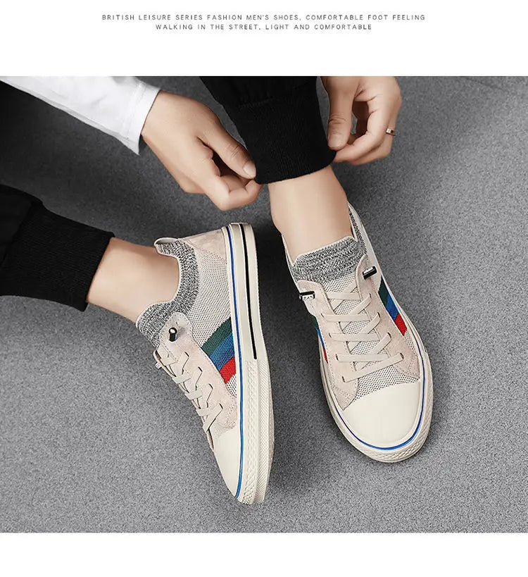 New Style Casual Shoes for Men Sneakers Lazy Slip on Man Shoes Breathable Summer Loafers Canvas Shoes for Men Mesh Sneakers