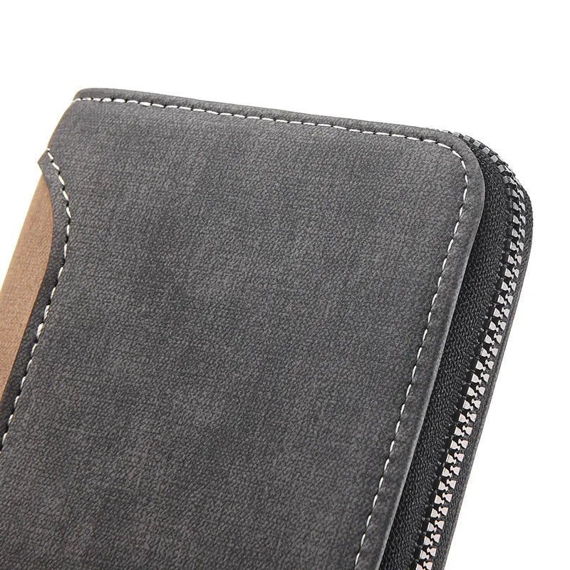 Men's Long Wallet Fashion Multiple Card Slots Card Holder Men Business Wallet Zipper Phone Pouch Coin Purse Change Card Bag