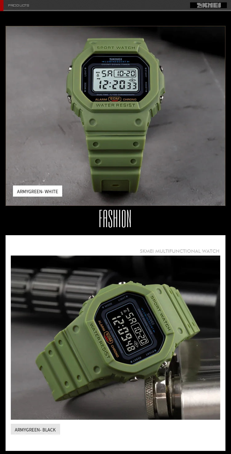 SKMEI 1628 Outdoor Military Digital Men Watches Retro Sport Waterproof Mens Electronic Male Wristwatches Clock 1988 reloj hombre