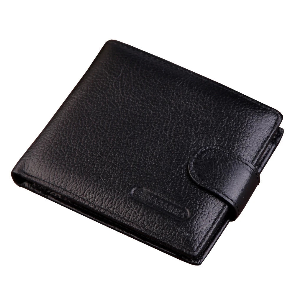 Genuine Leather Men Wallets Classic Free Engraving Name Zipper Purse Man Card Horder Famous Brand Quality Male Wallet For Boy