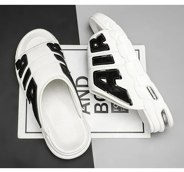 Men's Slippers 2025 Summer New Casual Slippers Fashion Air Cushion Sports Slippers for Men Non Slip Beach Shoes Designer Slides