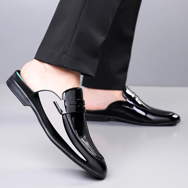 Summer and Spring Men's Leather Shoes Minimalist and high-quality casual style Fashion Street Comfortable daily shoes Black
