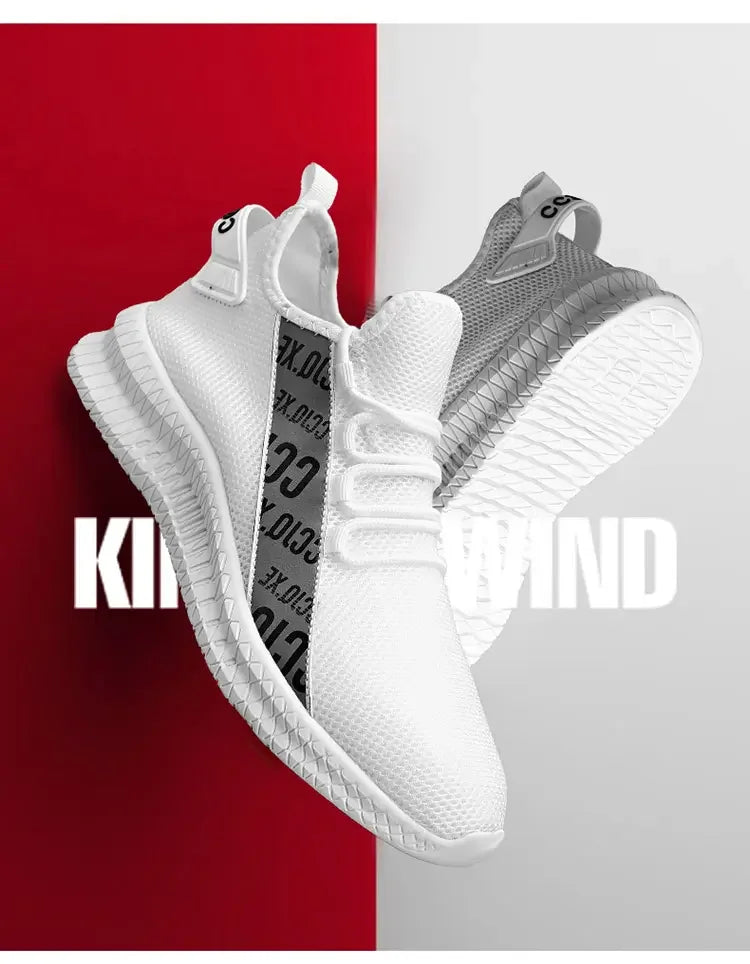 Shoes For Men Breathable Mesh Sneakers White Fashion Gym Casual Lightweight Walking Shoes Couple Plus Size Footwear