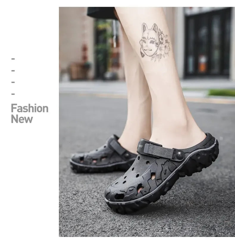 Men's Sandals Summer Clogs Non Slip Beach Trend Casual Sandals Breathable Thick Bottom High Quality Hole Shoes Big Size 45 46 47