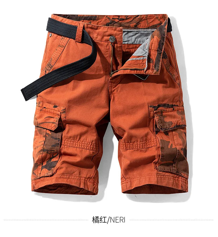 Summer Fashion Tooling Shorts for Men Casual Loose Cargo Shorts Outdoor Sport Pants Men Versatile Straight Cotton Short Trousers