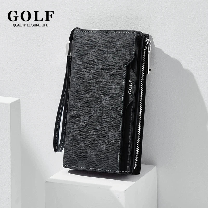 GOLF Long Wallet for Men Leather Male Clutch Bag Purse Wallet Wrist Bag Credit Card Organizer Hand Bags Money Clip Minimalist