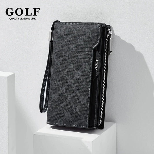 GOLF Long Wallet for Men Leather Male Clutch Bag Purse Wallet Wrist Bag Credit Card Organizer Hand Bags Money Clip Minimalist