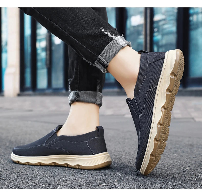 Men's walking sneakers 2025 Spring casual canvas shoes, low-top comfortable and breathable vulcanized shoes