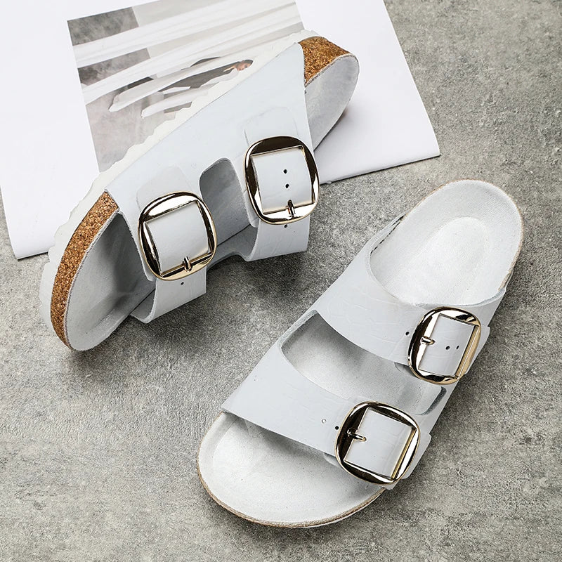Couple's New Genuine Leather Slippers Summer Men's and Women's Water Beach Shoes Casual Sports Sandals Non slip Breathable Shoes