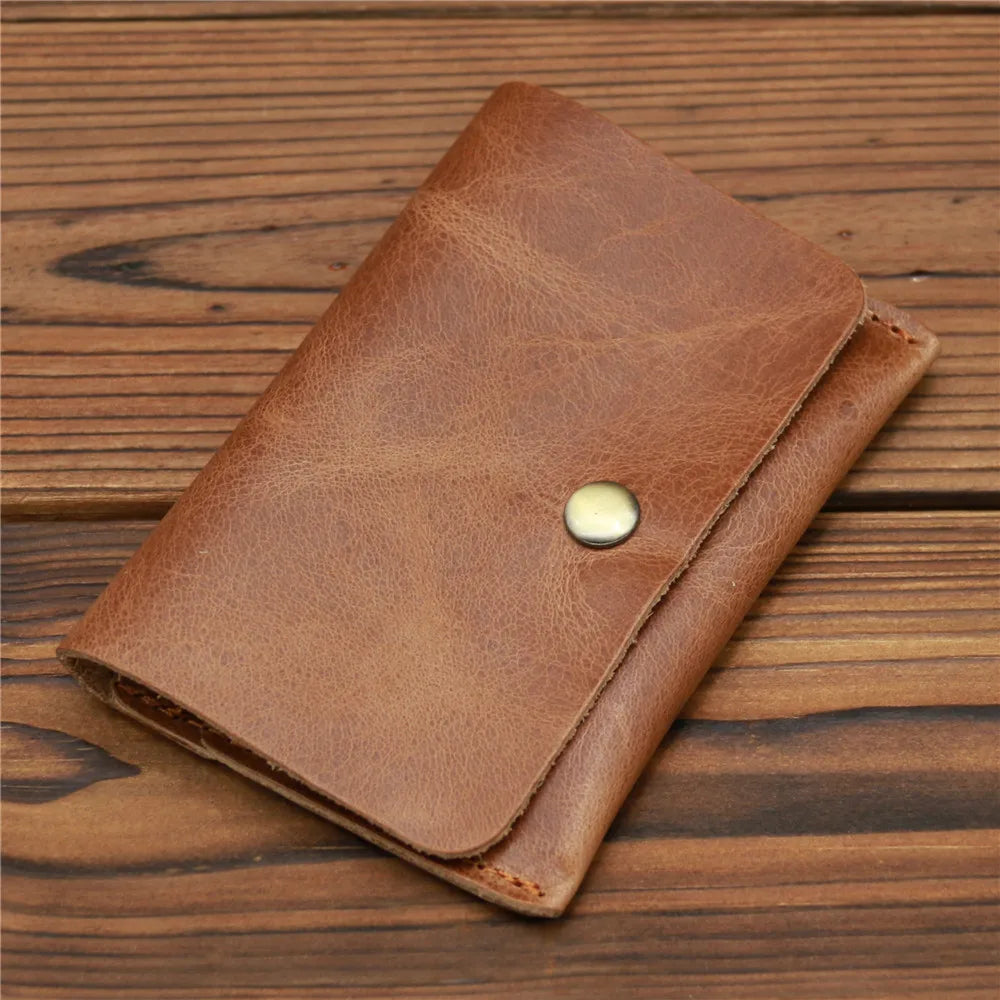 Genuine Leather Wallet for Men Male Vintage 100% Real Cowhide Short Small Mini Slim Men's Purse Credit Card Holder Case 2023 New