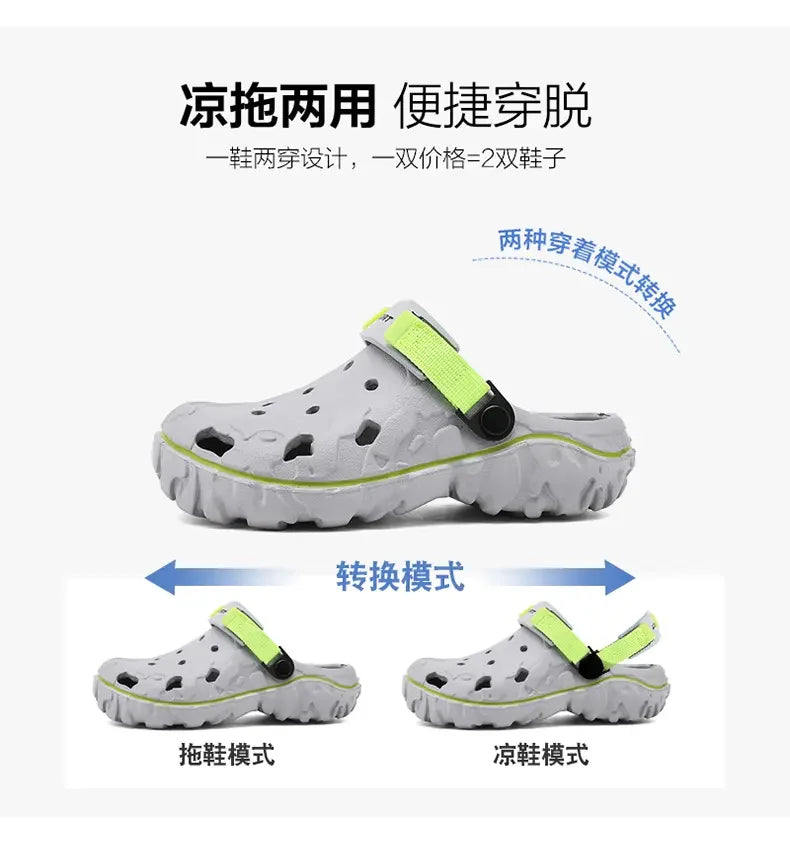 Men's Sandals Summer Clogs Non Slip Beach Trend Casual Sandals Breathable Thick Bottom High Quality Hole Shoes Big Size 45 46 47