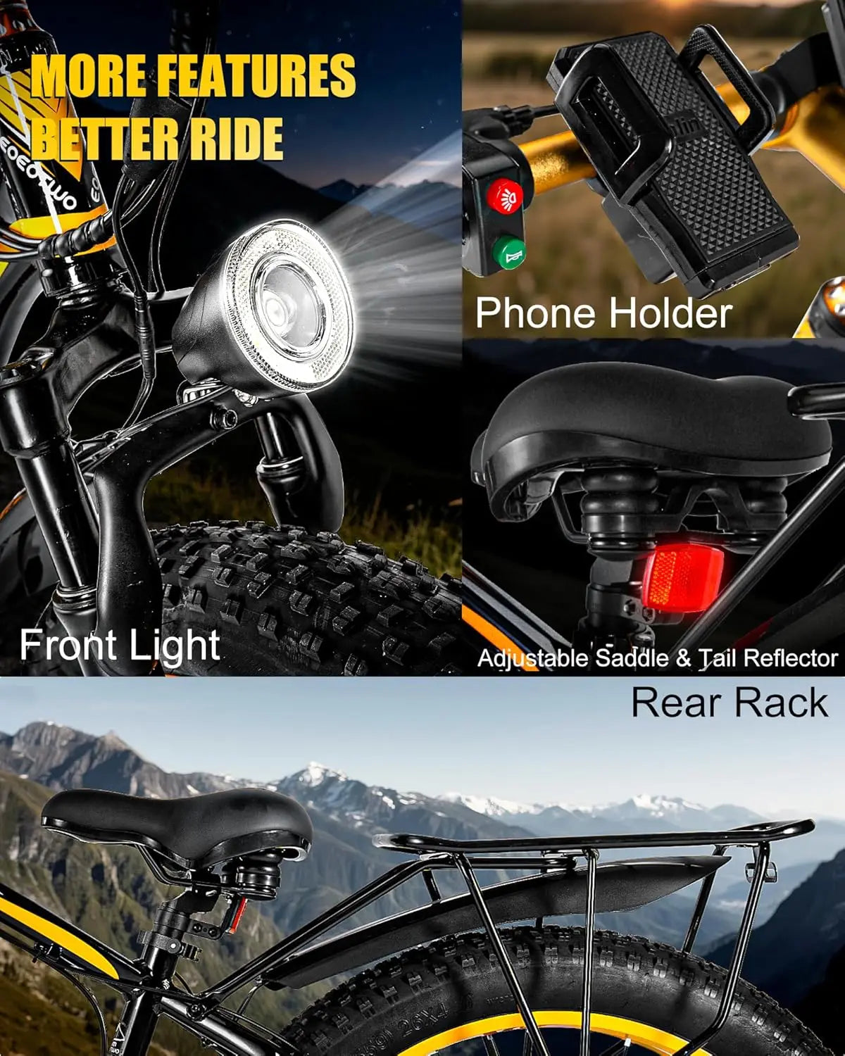 Electric Bike for Adults,1500W Peak Motor E Bikes, 26" Fat Tire Electric Bicycle, 30/33 MPH 60/70 Miles Electric, Customized
