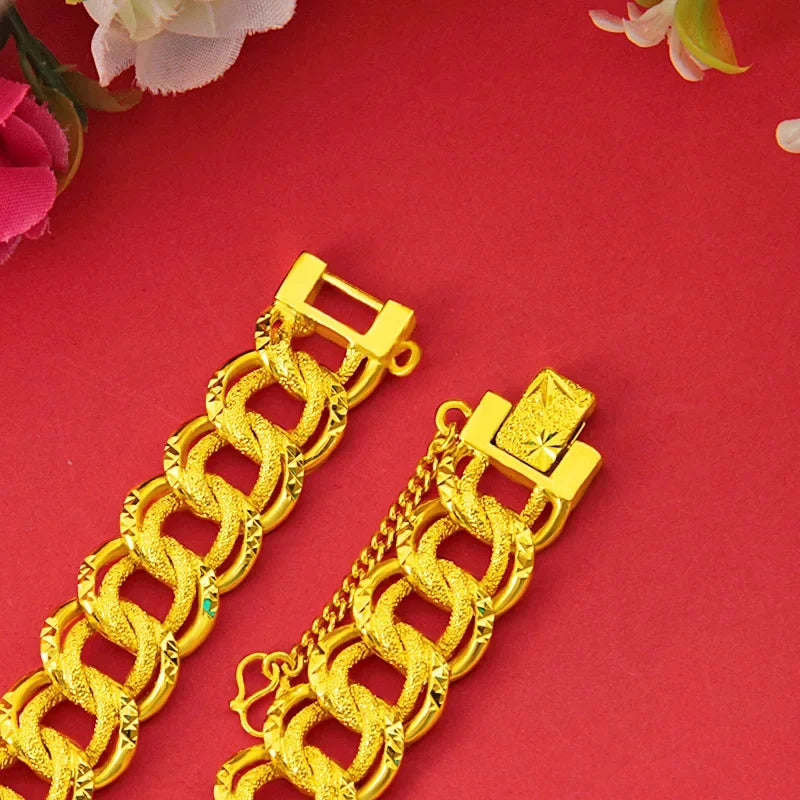 15MM Wide Version Super Domineering Watch Bracelet for Women Men Golden Link Chains Men's Bracelets Bangle Fashion Jewelry