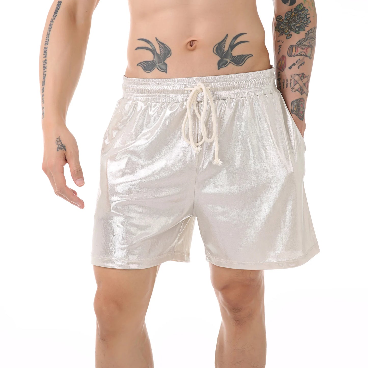 Casual Shorts Men's Running Sports Shorts Man Shiny Gym Fitness Basketbal Sportswear Ultra-thin Short Pants Jogging Sweatpants