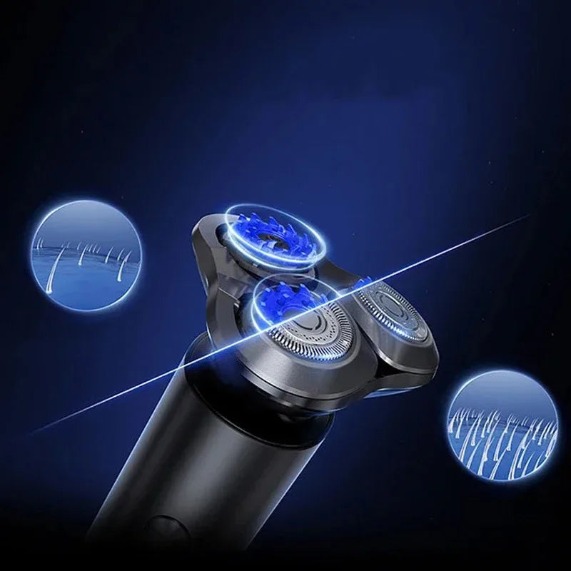 Electric Shaver Clipper Triple Blade Trimmer For Men Dry Wet Shaving Washable Beard Hair Cutting Machine Razor