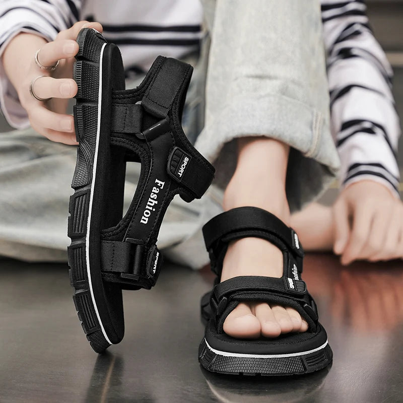 Sandals for Men 2025 New Summer Outer Wear Non-Slip Wear-Resistant Beach Shoes Men's Outdoor Leisure Sports Roman Shoes