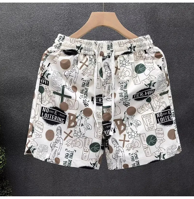 Hip Hop Men's Sports Shorts Summer Fashion White Short Pants Harajuku High Street Men's Clothing Casual Shorts Streetwear 2024