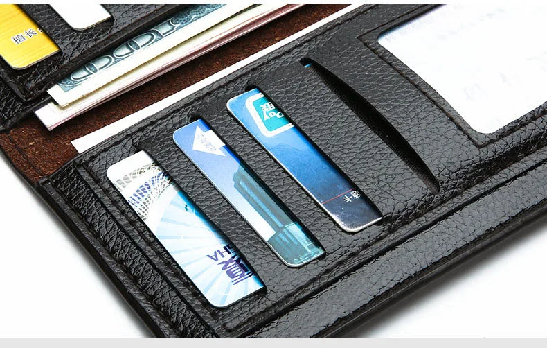 Mens Long Section Wallet Fashion Lightweight Soft PU Leather Mens Horizontal Multifunctional Wallet cartera mujer pURSE