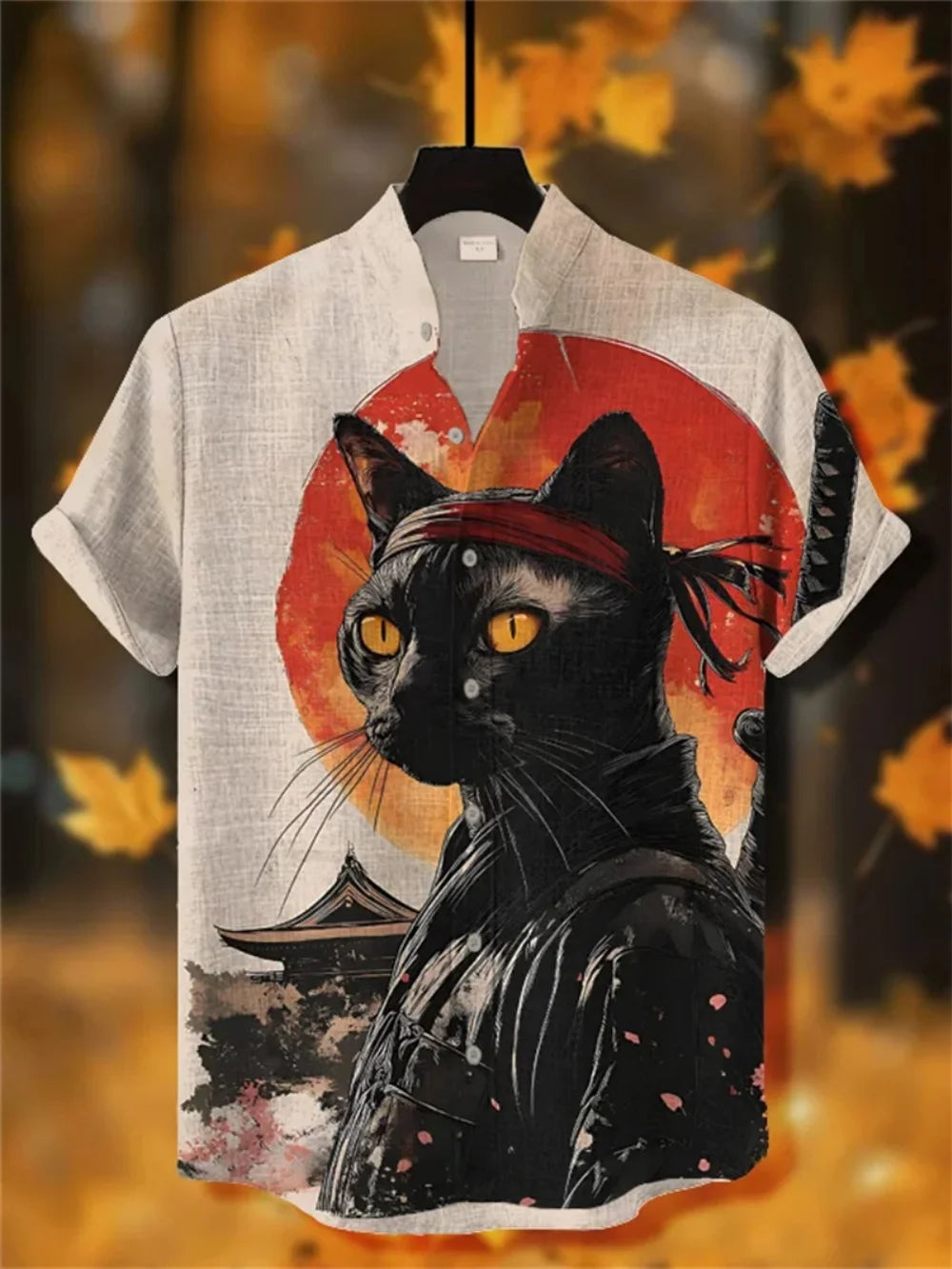 Men's Summer Linen Shirt Short Sleeve Stand up Collar Printed Street Casual Outdoor Vacation Fashionable Clothing