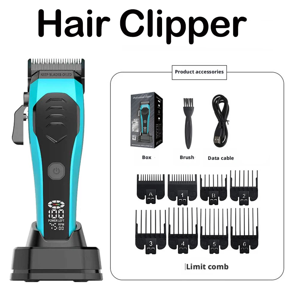 Professional Cordless Hair Clippers for Men, Rechargeable Barber Clippers With Base, Lithium-ion Battery Hair Cutting Machine