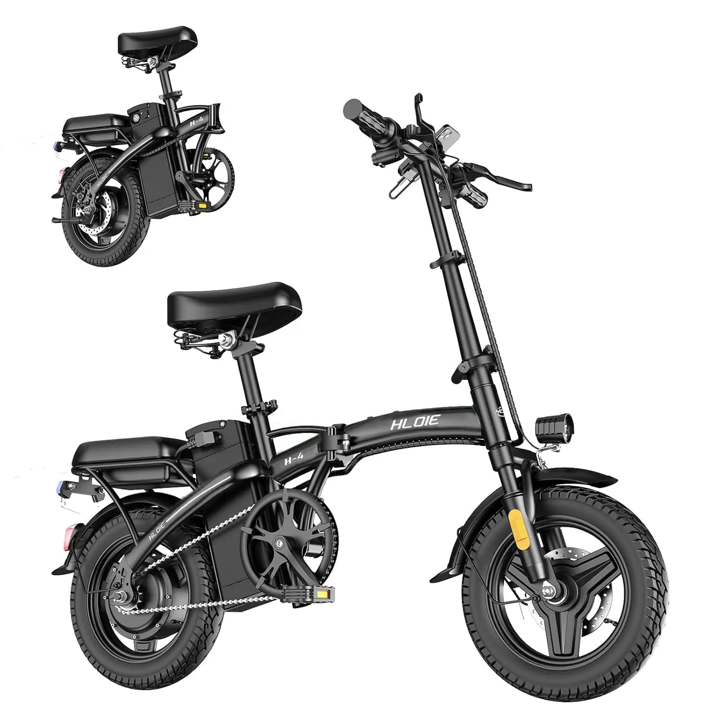 Folding Electric Bike for Adults, 500W Peak Motor, Up to 23 MPH, 14” Foldable Ebike with 48V 12Ah Battery, 35 Miles, Customized