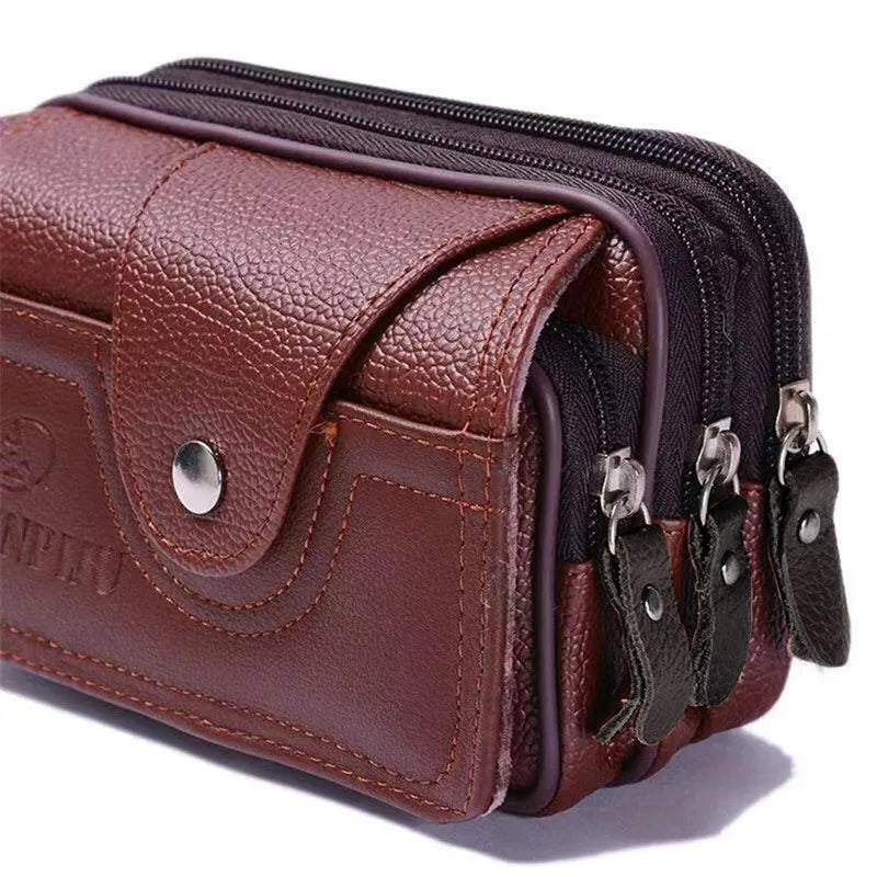 PU Leather Hand Bags For Men Large Capacity Money Purse Cell Mobile Phone Pocket Women Soft Double Zipper Male Clutch Bags