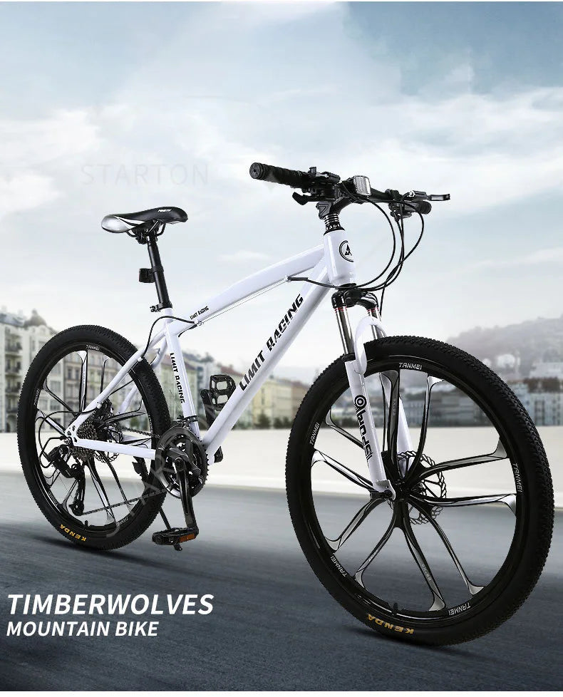 21/24/27-speed Shock Absorption Racing Bike Carbon Steel Frame Mountainbike 26 Inch Bicycle for Adults