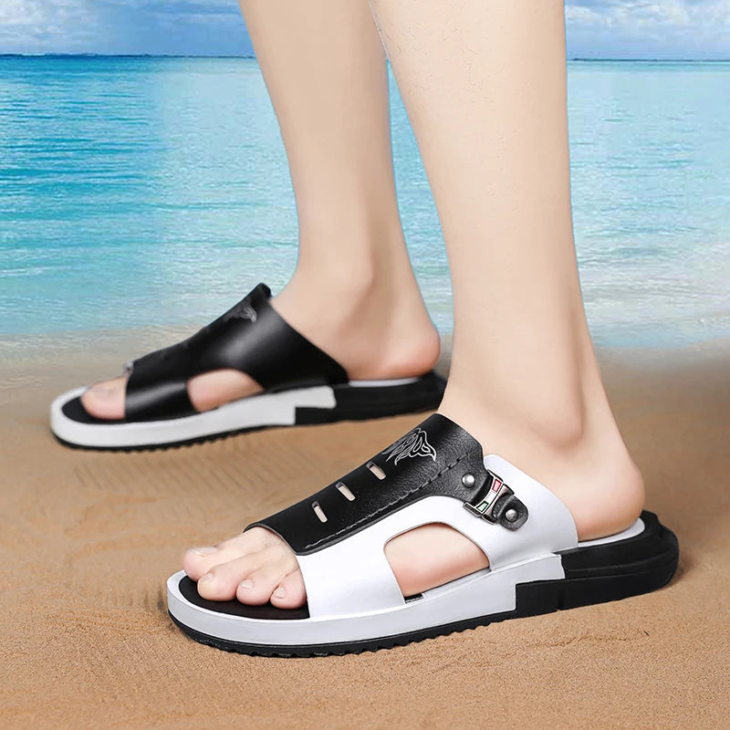 Slippers Men's Fashion 2024 New Summer Outdoor Casual Anti slip Men's Sandals Korean Edition Personalized Soft Sole Sandals for