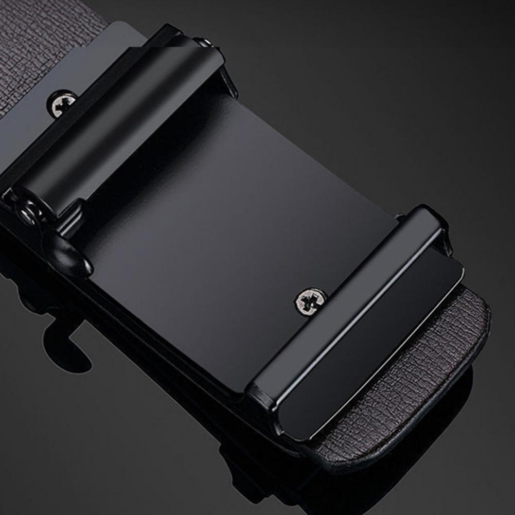 120cm Men Belts Automatic Buckle Belt Formal Faux Leather Adjustable Long-lasting Men Business Belt Casual Buises for Jeans