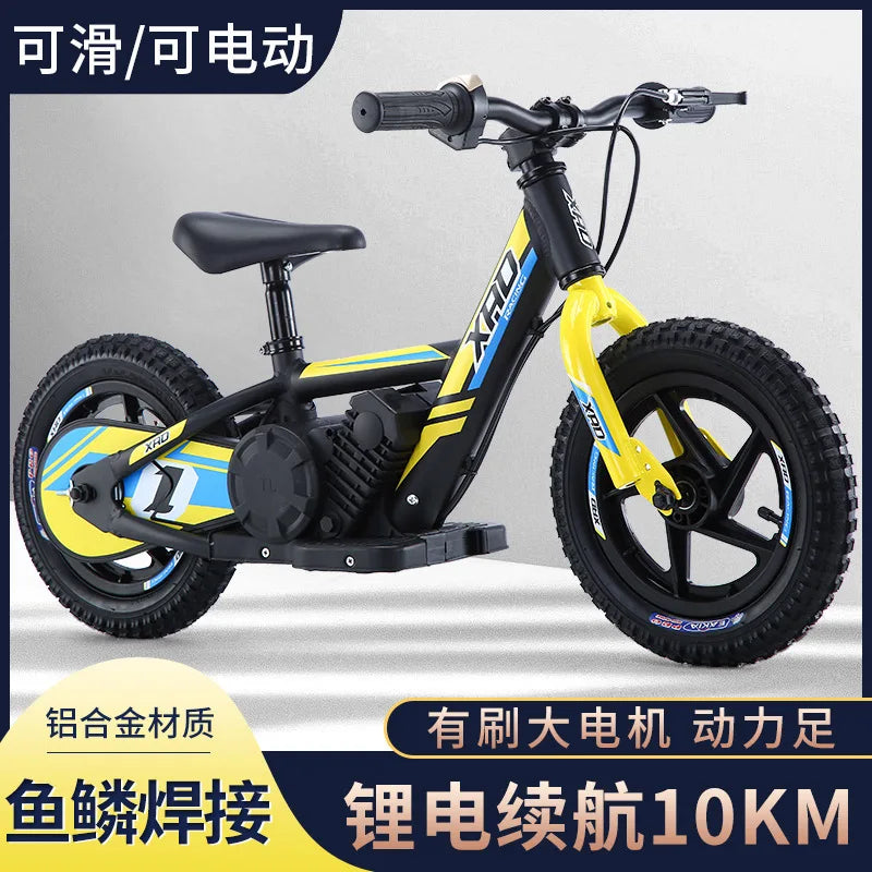 12-inch Children's Electric Bicycle Outdoor Off-road Portable Shock-absorbing Scooter