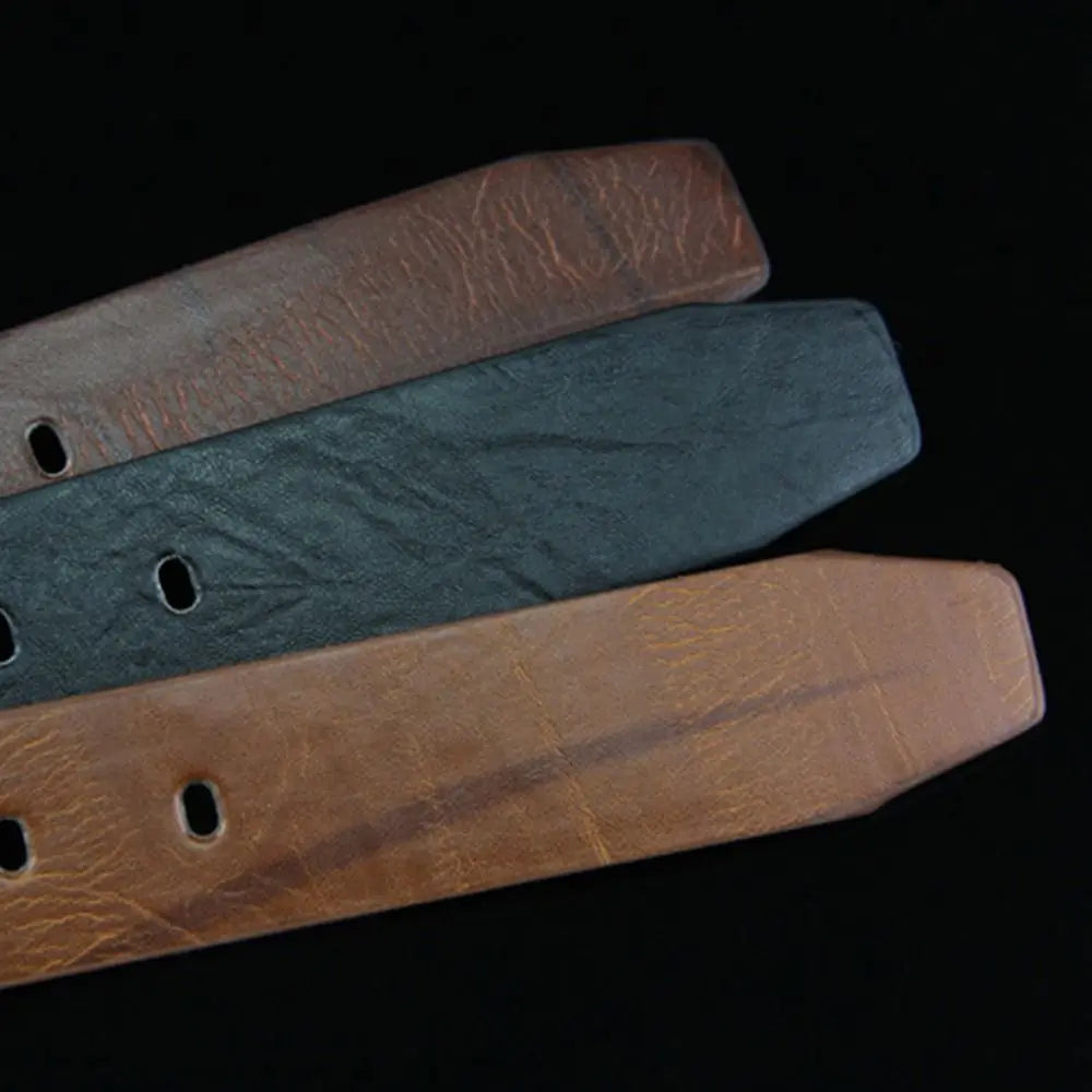 Men's Genuine Leather Belt Luxury High Quality Classic Buckle Business Cowboy Vintage Waistband Alloy Belts