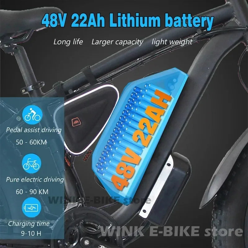 2000W Dual Motor 48v 22.4ah battery Ebike new B1 adult 26 inch tire All terrain Hydraulic brake multi-function Electric Bicycle