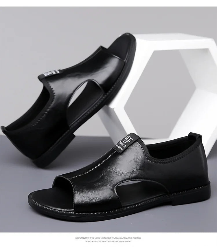 Brand Men's Sandals New Casual Shoes High Quality Soft Sole Men Slippers Outdoor Comfor Beach Shoes Leather Flat Sandals for Men