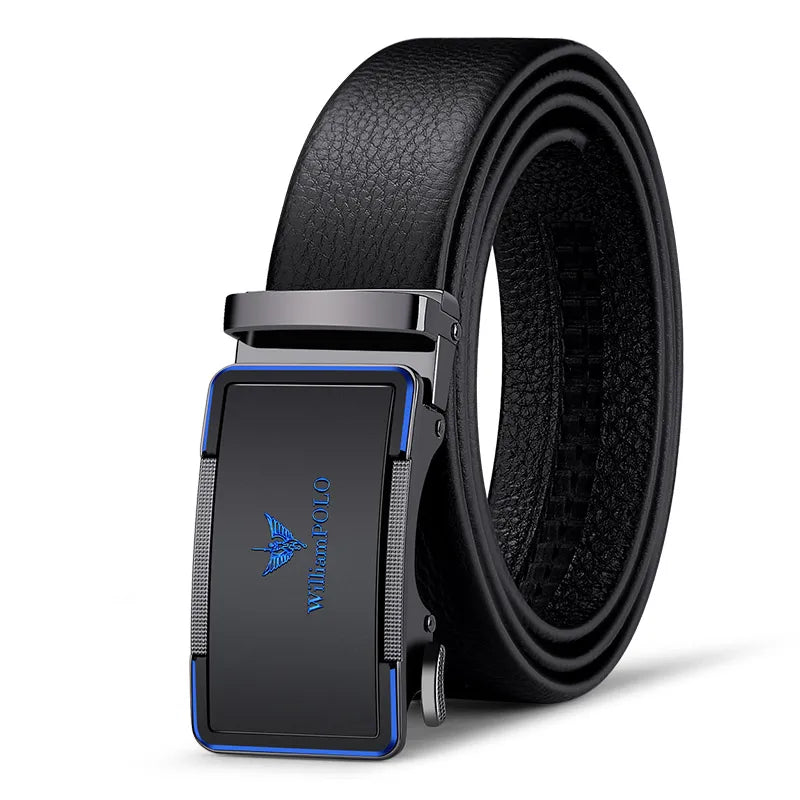 Men's leather belt with automatic buckle, casual pants belt, fashionable high-end belt, business waist belt